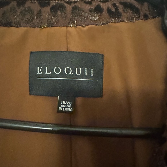 Brown Textured Women's Suit by Eloquii, 2 piece pantsuit - Picture 2 of 8